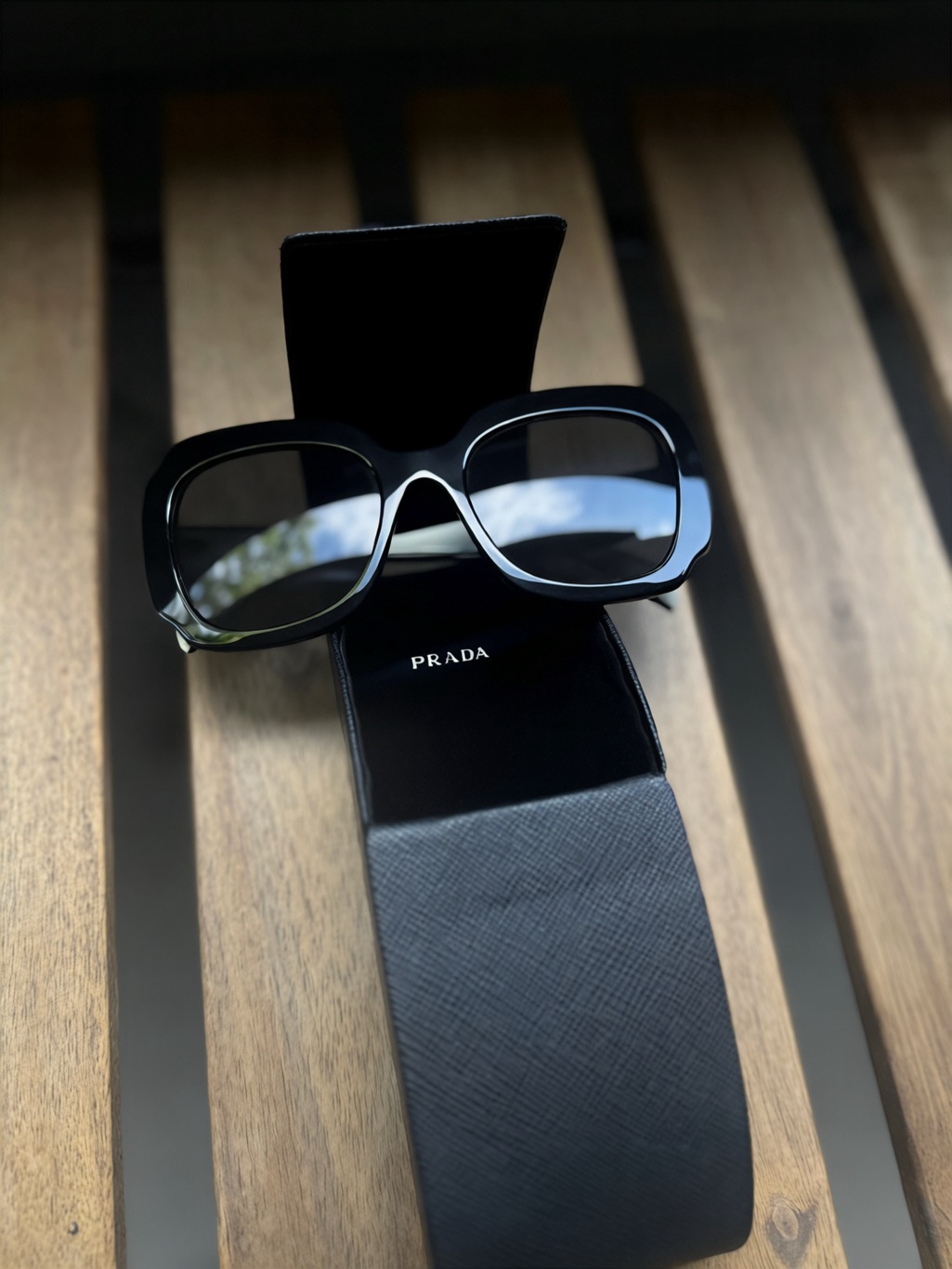 Prada Black Oversized Square Women's Sunglasses.